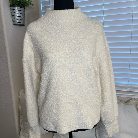 Marled Sweaters - Marled Ivory Cream Mock Neck Turtleneck Sweater